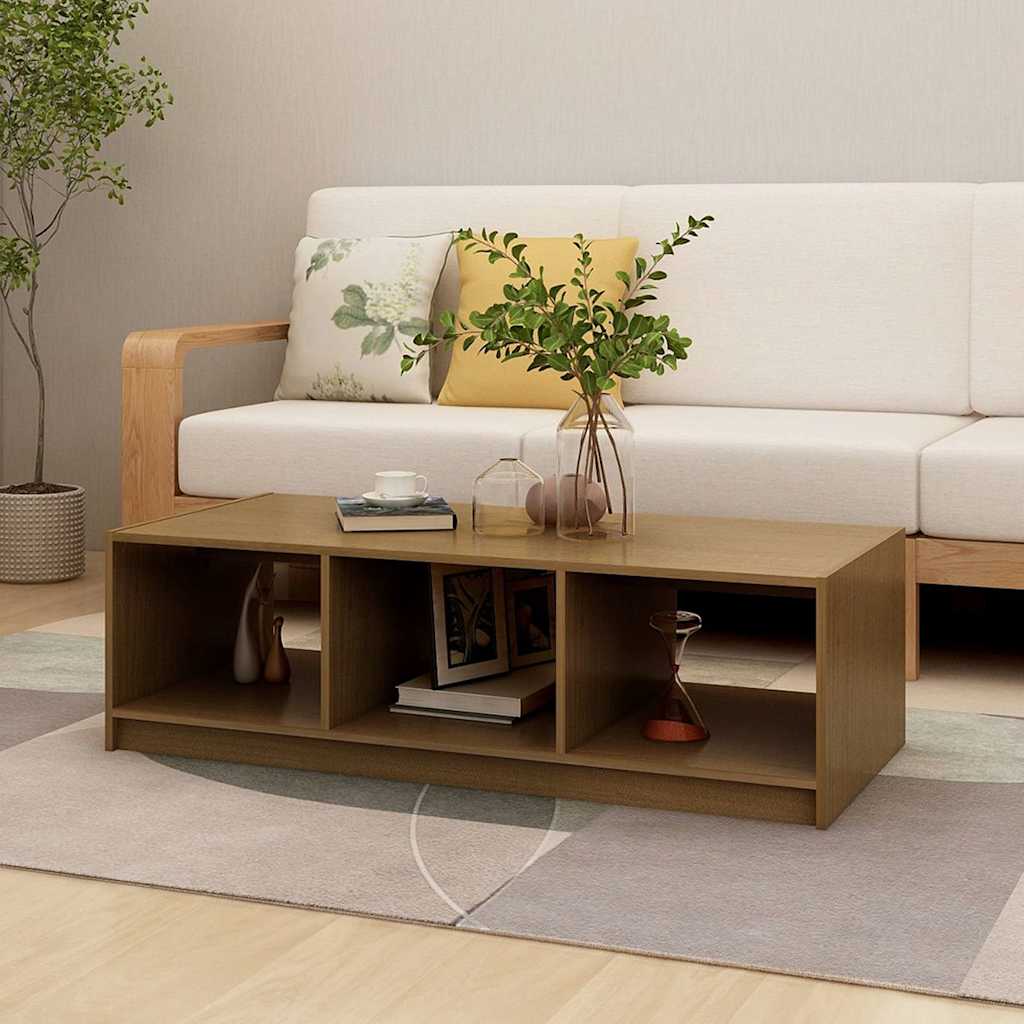 Vidaxl salontafel 110x50x34 cm massief grenenhout honingbruin