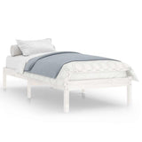 Vidaxl bedframe massief hout wit 75x190 cm
