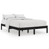 Vidaxl bedframe massief hout zwart 135x190 cm