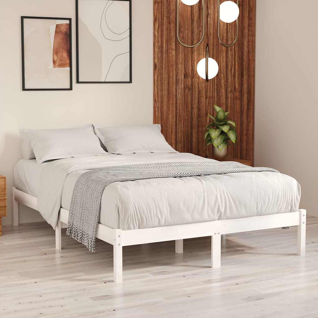 Vidaxl bedframe massief grenenhout wit 120x200 cm