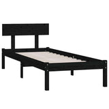 Vidaxl bedframe massief hout zwart 75x190 cm