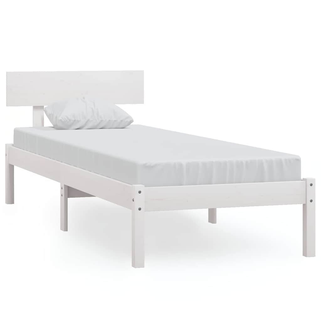 Vidaxl bedframe massief grenenhout wit 90x190 cm
