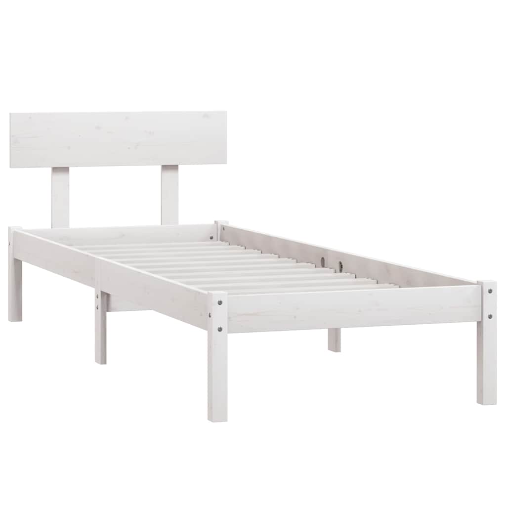 Vidaxl bedframe massief grenenhout wit 90x190 cm