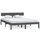 Vidaxl bedframe massief hout grijs 120x190 cm