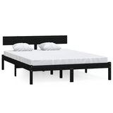 Vidaxl bedframe massief hout zwart 120x190 cm