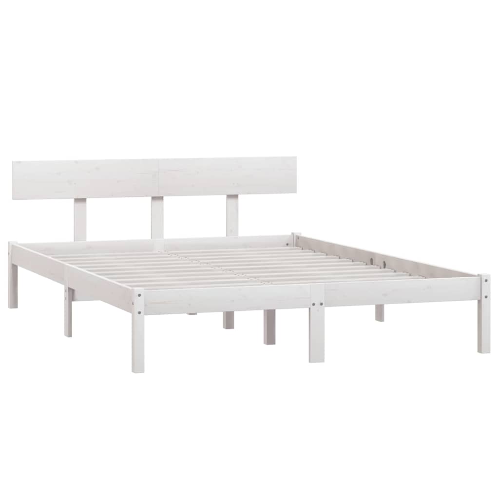 Vidaxl bedframe massief grenenhout wit 140x190 cm