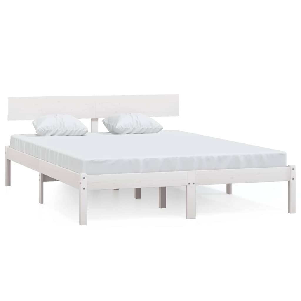 Vidaxl bedframe massief grenenhout wit 140x200 cm