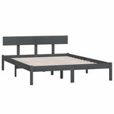 Vidaxl bedframe massief grenenhout grijs 140x200 cm