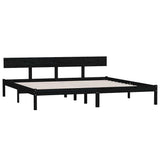 Vidaxl bedframe massief grenenhout zwart 180x200 cm