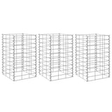 Vidaxl Gabion Planters 3 ST RÉPÉSENTATION 30X30X50 CM FER