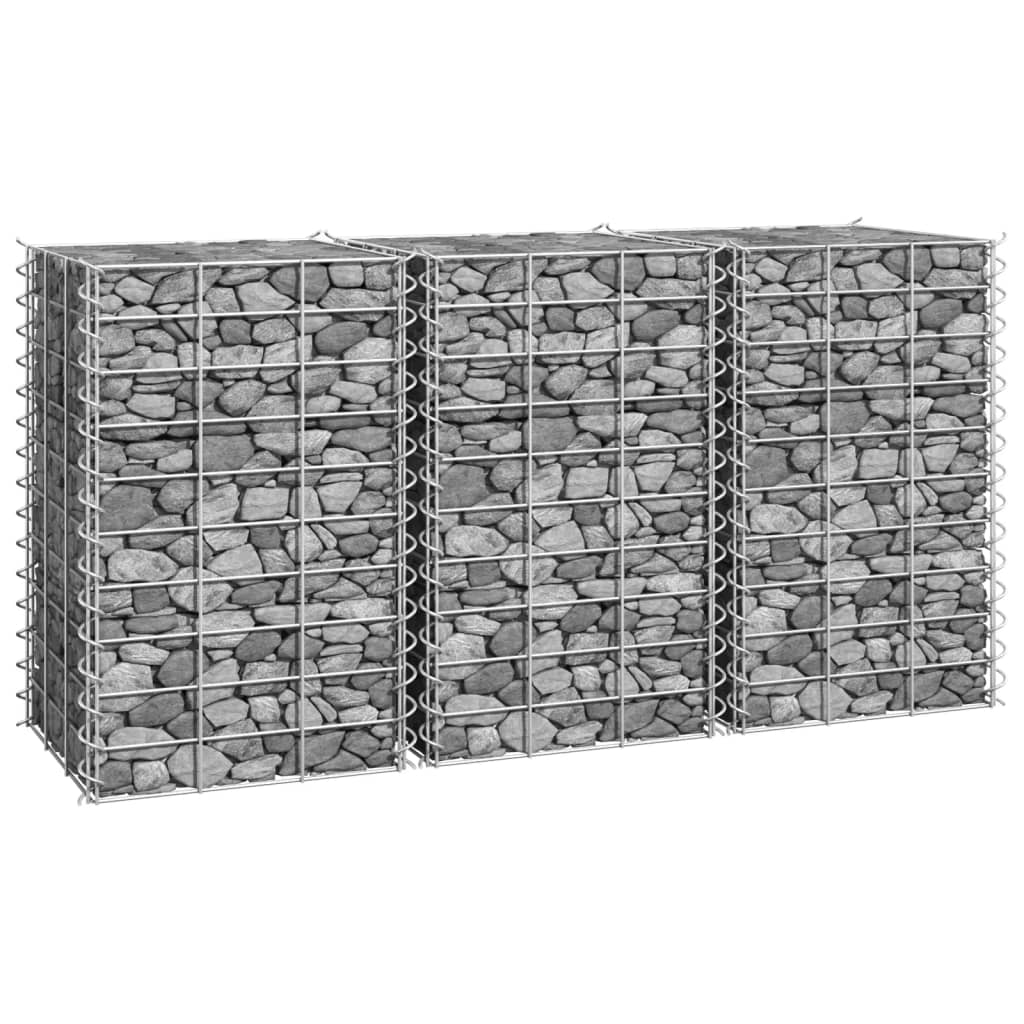 Vidaxl Gabion Pflanzer 3 ST erhöht 30 x 30 x 50 cm Eisen