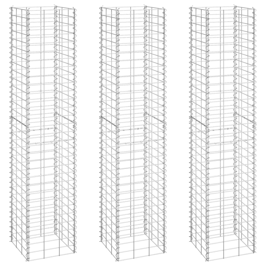 Vidaxl Schanskorf Planters 3 st hevet 30x30x150 cm jern