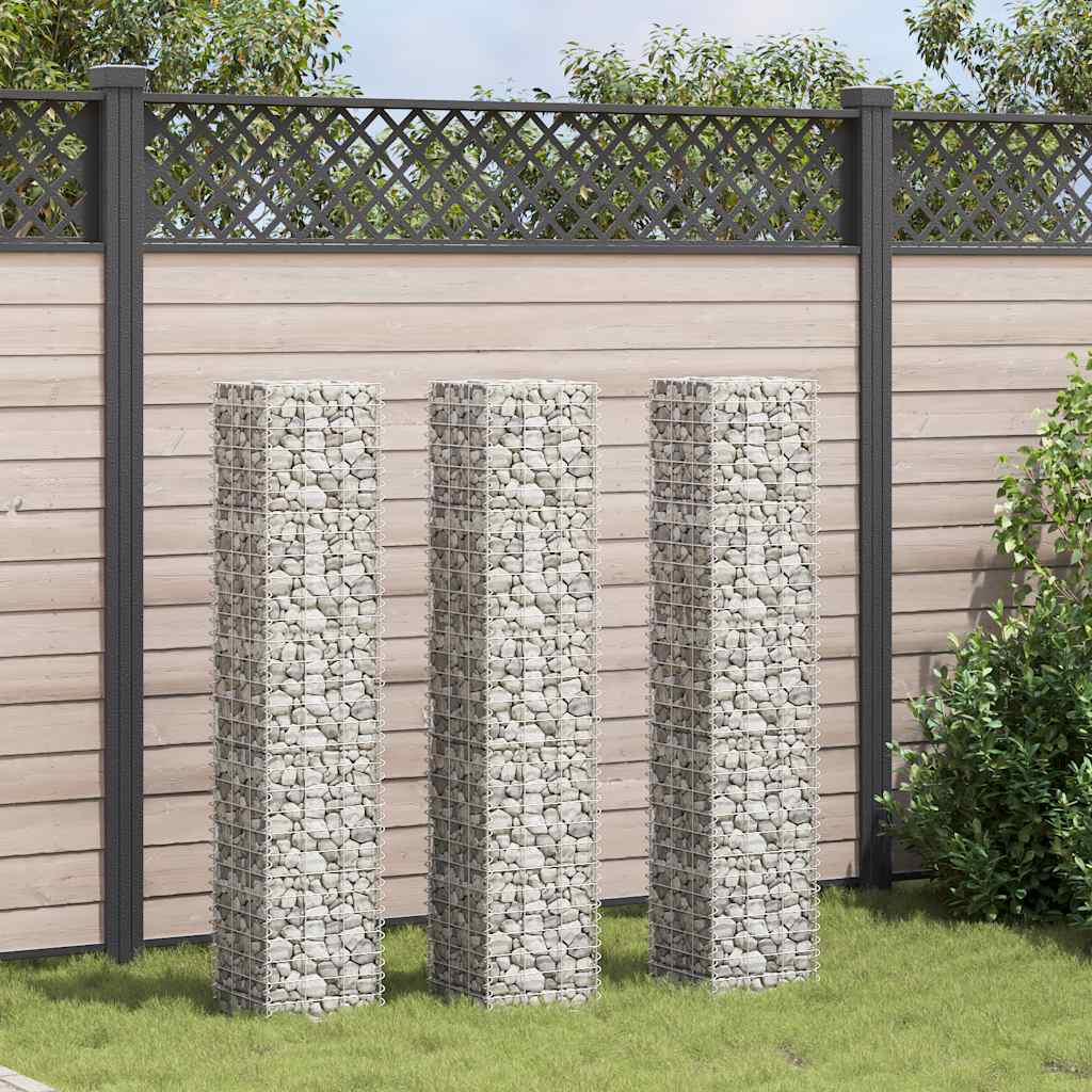 Vidaxl schanskorf jardinières 3 STÉE STÉE 30x30x150 cm fer