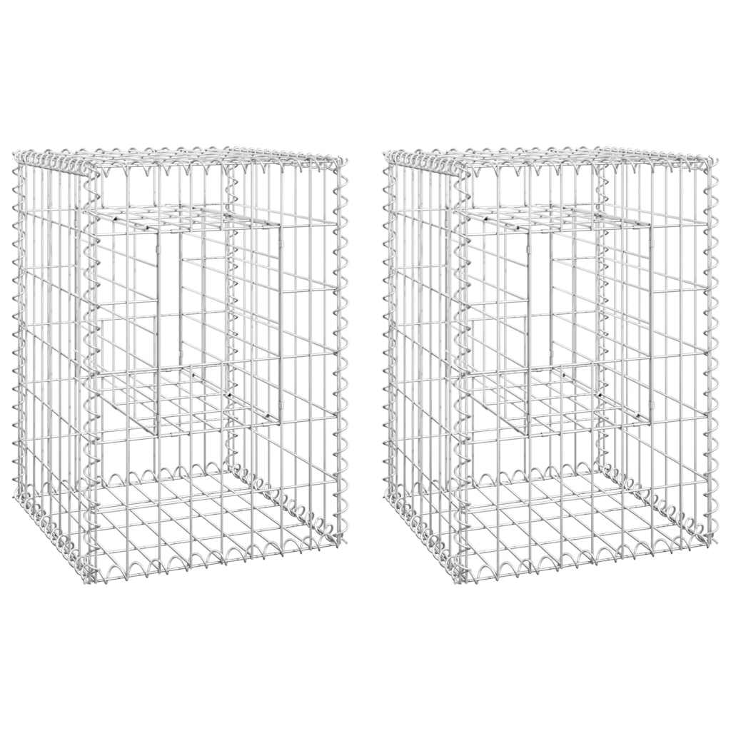 Vidaxl Schans Basket Posts 2 PCS 40x40x60 cm fer