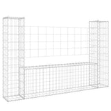 Vidaxl schanskorf en forme de U avec 2 poteaux 140x20x100 cm fer