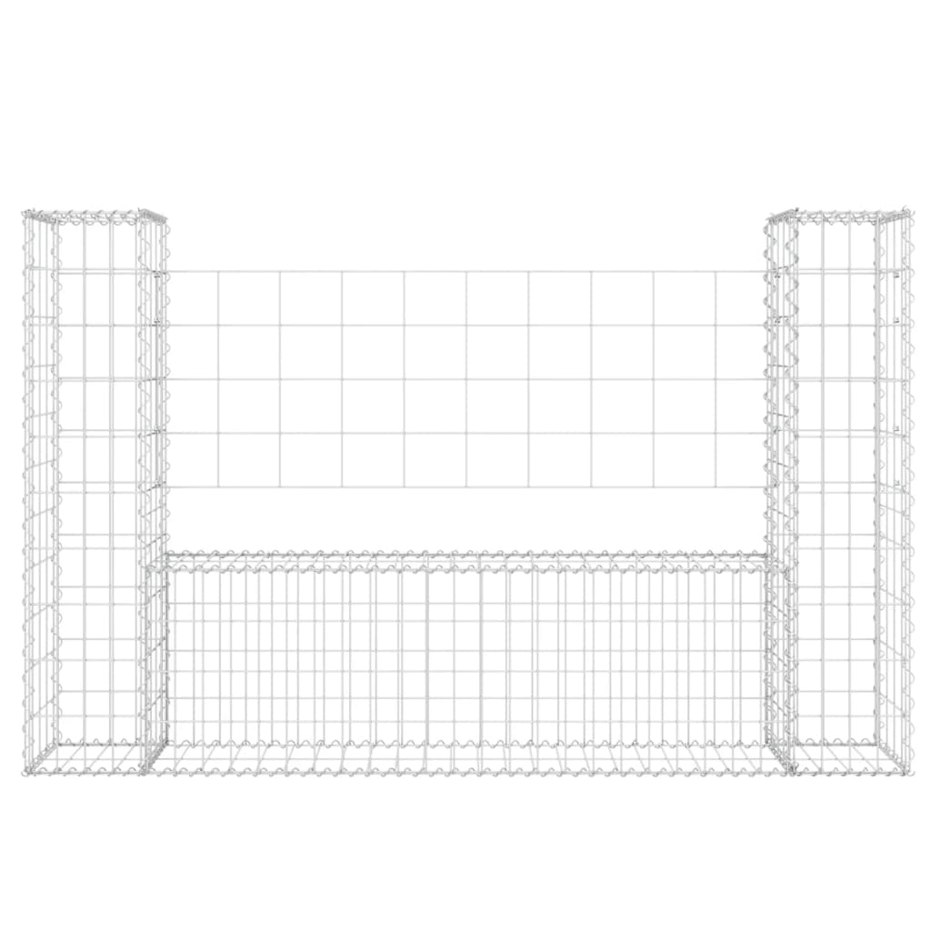 Vidaxl Schanskorf U ve tvaru 2 příspěvků 140x20x100 cm železo