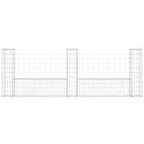 Vidaxl schanskorf en forme de U avec 3 poteaux 260x20x100 cm fer