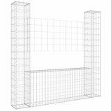 Vidaxl schanskorf en forme de U avec 2 poteaux 140x20x150 cm fer