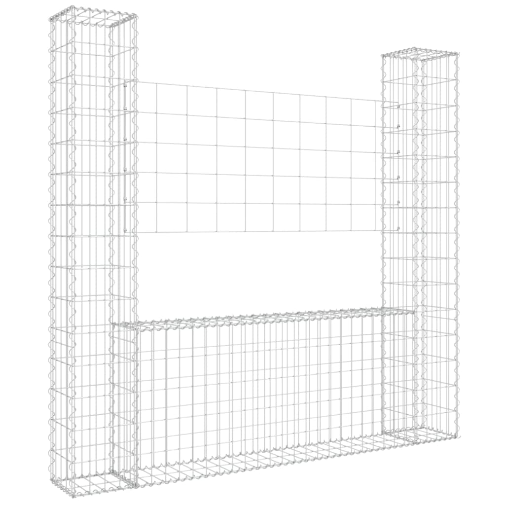 Vidaxl Schanskorf U-formet med 2 stolper 140x20x150 cm jern