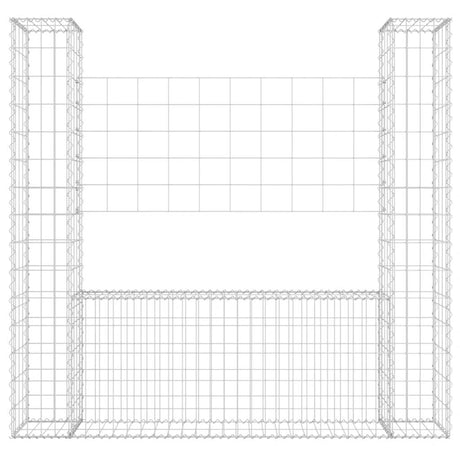 Vidaxl schanskorf en forme de U avec 2 poteaux 140x20x150 cm fer
