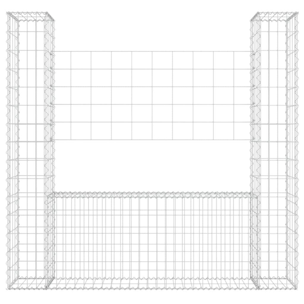 Vidaxl schanskorf en forme de U avec 2 poteaux 140x20x150 cm fer