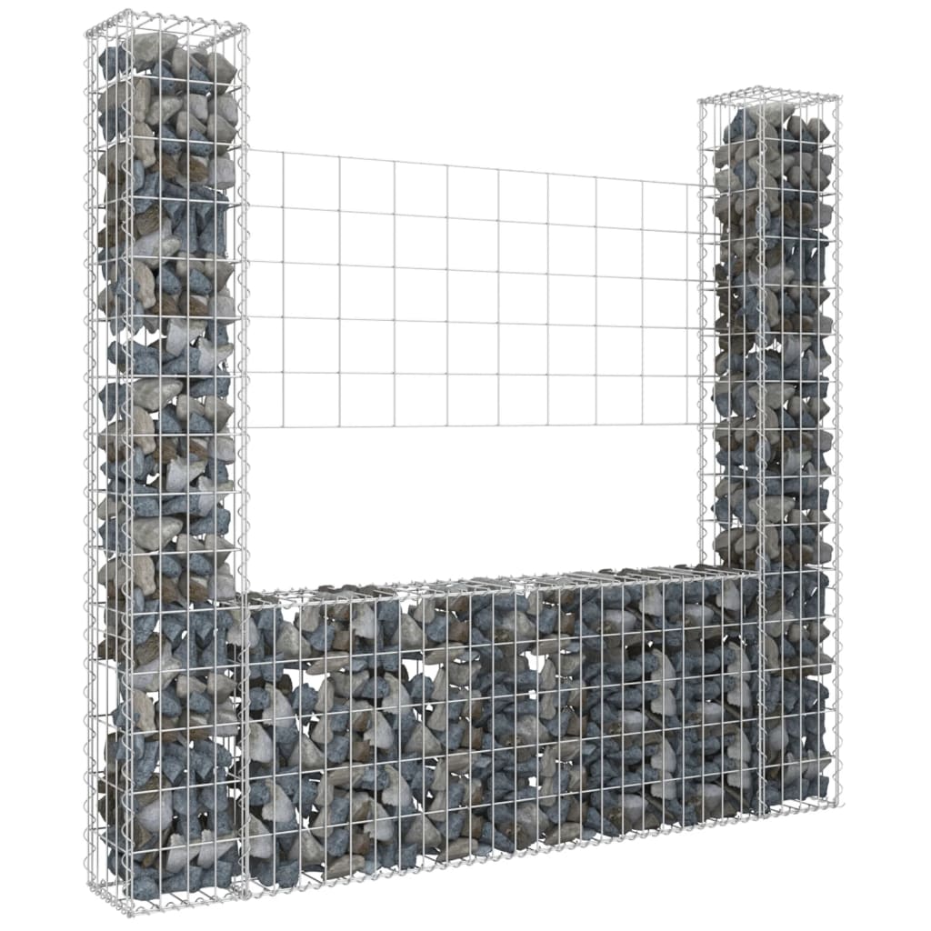 Vidaxl Schanskorf en forma de U con 2 postes 140x20x150 cm de hierro