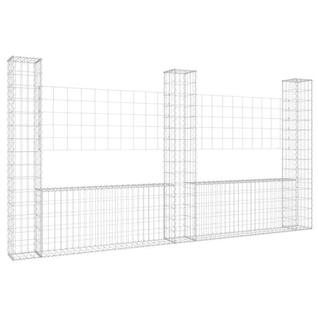 Vidaxl schanskorf en forme de U avec 3 poteaux 260x20x150 cm fer