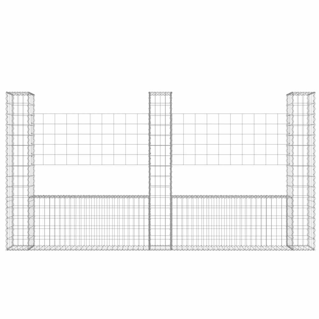 Vidaxl schanskorf en forme de U avec 3 poteaux 260x20x150 cm fer