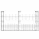 Vidaxl schanskorf en forme de U avec 3 poteaux 260x20x150 cm fer