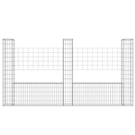 Vidaxl schanskorf en forme de U avec 3 poteaux 260x20x150 cm fer