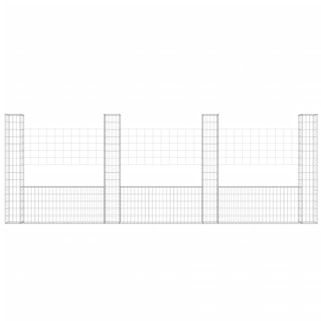 Vidaxl Schanskorf U-förmig mit 4 Pfosten 380x20x150 cm Eisen