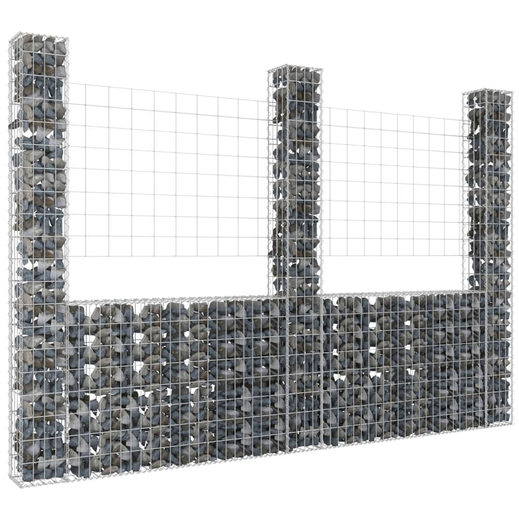 Vidaxl Schanskorf en forma de U con 3 postes 260x20x200 cm de hierro