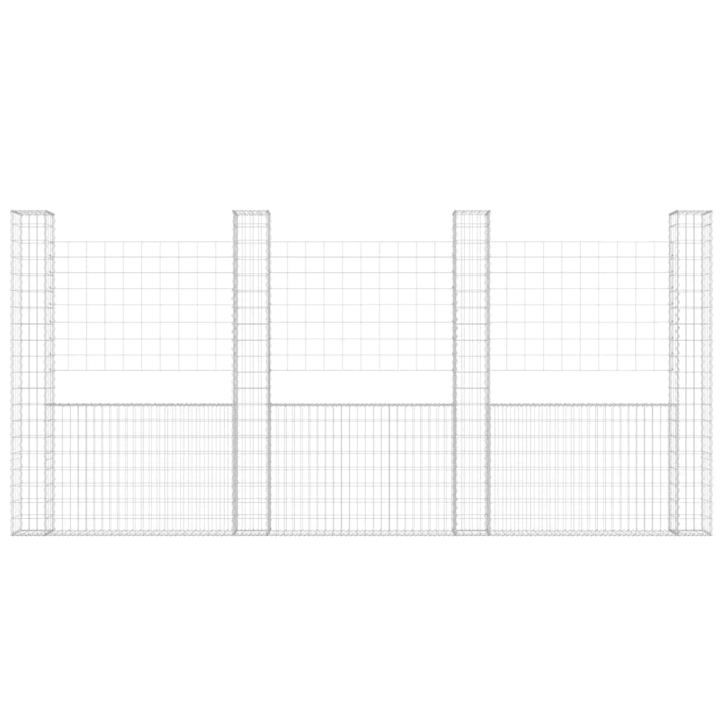 Vidaxl Schanskorf a forma di U con 4 post 380x20x200 cm di ferro