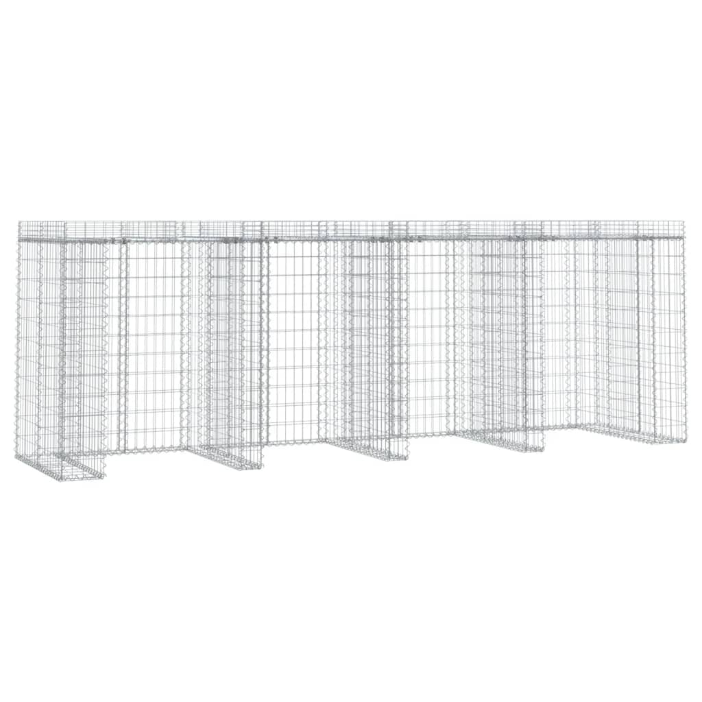 Cesta Vidaxl Schans para basura CAN 350x91x120 cm de hierro galvanizado