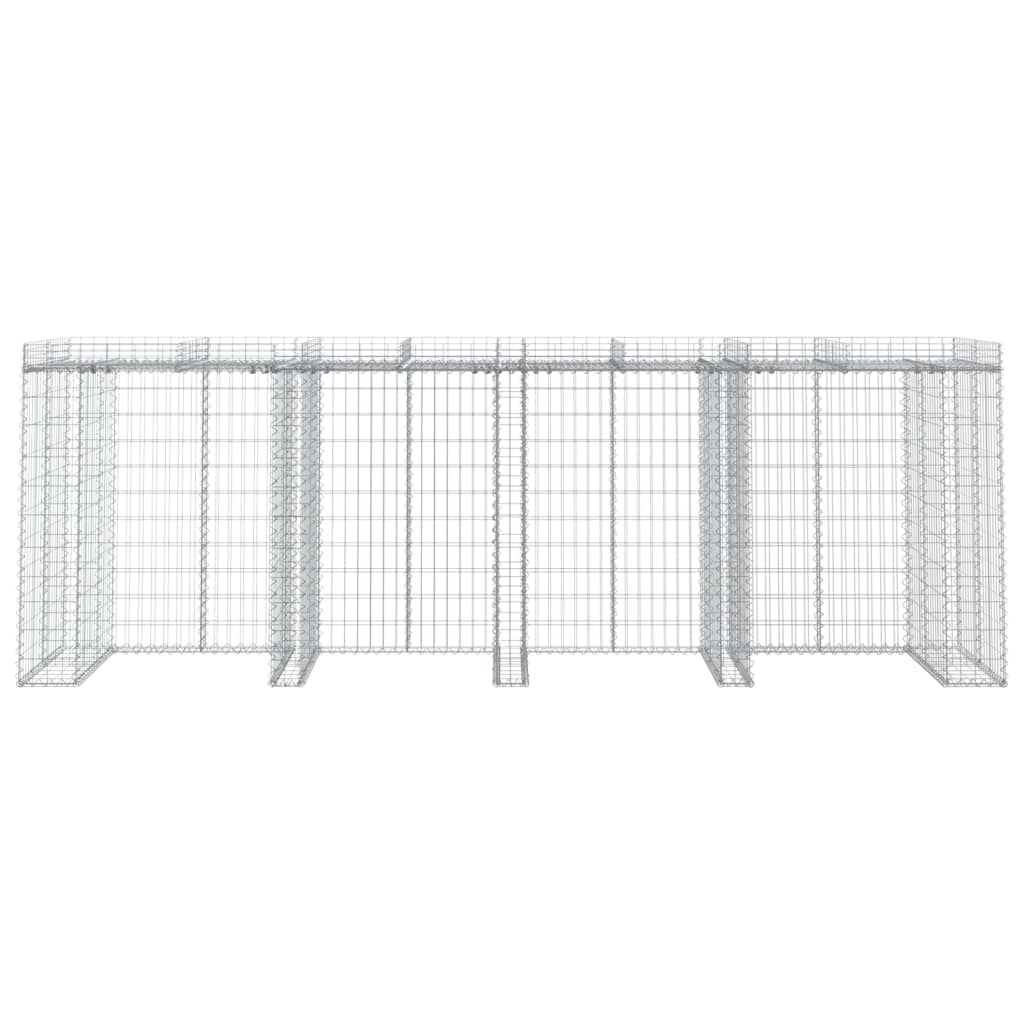 Vidaxl Schans Panier pour ordures Can 350x91x120 cm fer galvanisé