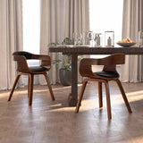 Vidaxl eetkamerstoelen 2 st gebogen hout en kunstleer zwart