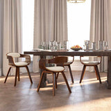 Vidaxl eetkamerstoelen 4 st gebogen hout en kunstleer crèmekleurig