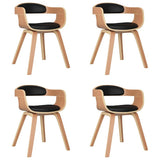 Vidaxl eetkamerstoelen 4 st gebogen hout en kunstleer zwart