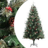 Vidaxl Tréser de Noël avec des cônes de pin 225 cm en PVC et Green PE