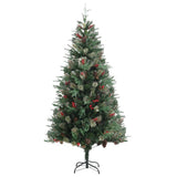 Vidaxl Tréser de Noël avec des cônes de pin 225 cm en PVC et Green PE