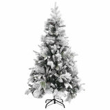 Vidaxl Christmas Tree avec des cornes de pin et de la neige 195 cm en PVC et PE