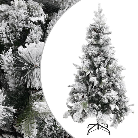 Vidaxl Christmas Tree avec des cornes de pin et neige de 225 cm en PVC et PE