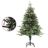 Vidaxl Tréser de Noël avec cones LED et pin 150 cm en PVC et vert PE