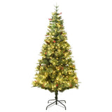 Vidaxl Christmas Tree avec des cônes LED et en pin 225 cm en PVC et Green PE