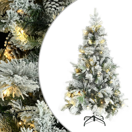 Vidaxl Christmas Tree avec des cônes LED et de pin et neige 195 cm en PVC et PE