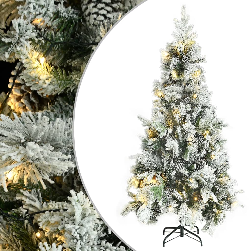 Vidaxl Christmas Tree med LED og fyrretræer og sne 225 cm PVC og PE