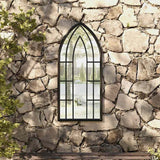 VidaXL miroir de jardin 100x45 cm fer noir