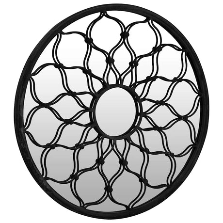 Miroir de jardin vidaxl autour de 40x3 cm de fer noir