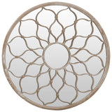 Vidaxx miroir de jardin rond 60x3 cm fer couleur sable