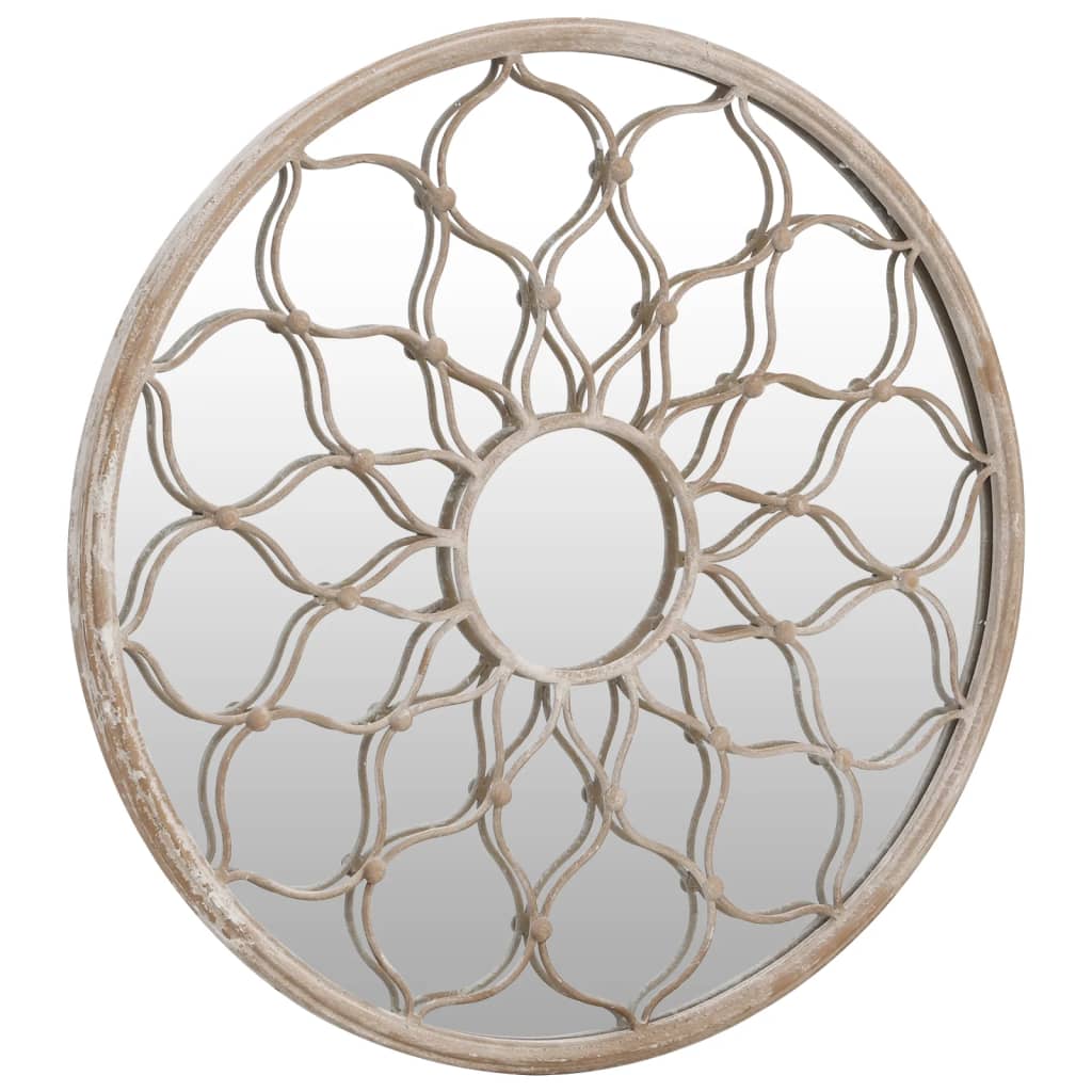 Vidaxx miroir de jardin rond 60x3 cm fer couleur sable